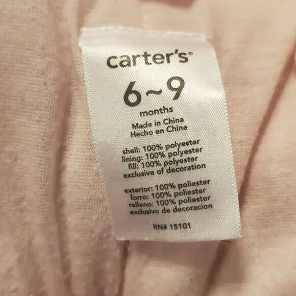 Carter's Baby Girl's 6 To 9 Months Full Body Jumpsuit Coat Fleece - Picture 9 of 9